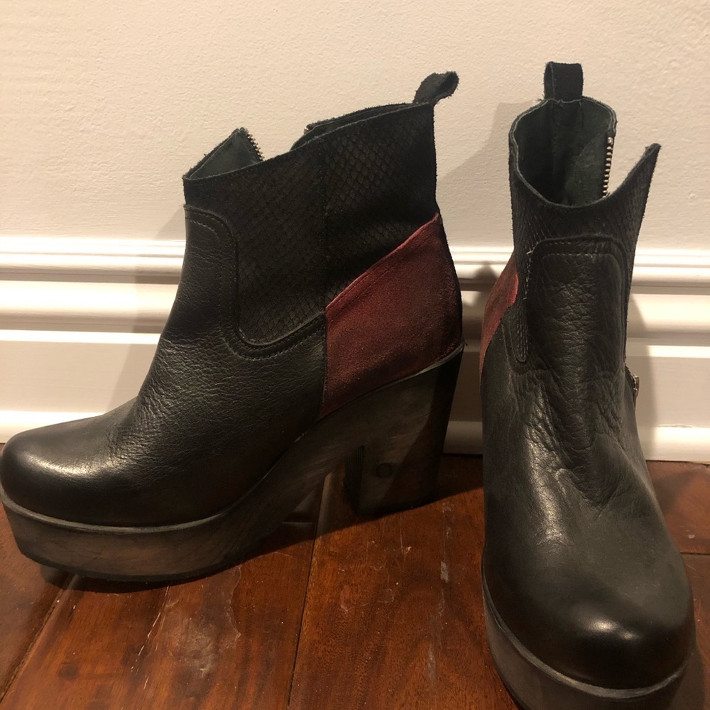 Black platform boots